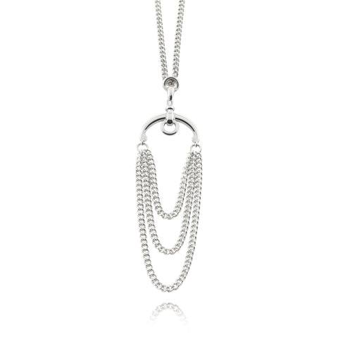 silver horsebit inspired necklace