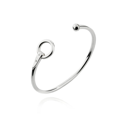 solid silver equestrian styled Farah torque style bangle