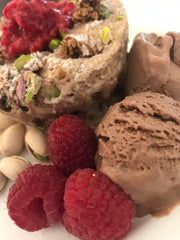pistachio Core Cake high protein macro friendly treat raspberry Halo Top chocolate