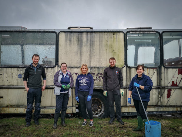 Distillery staff Phil, Sarah, Harry and Shona volunteering on a recent community project