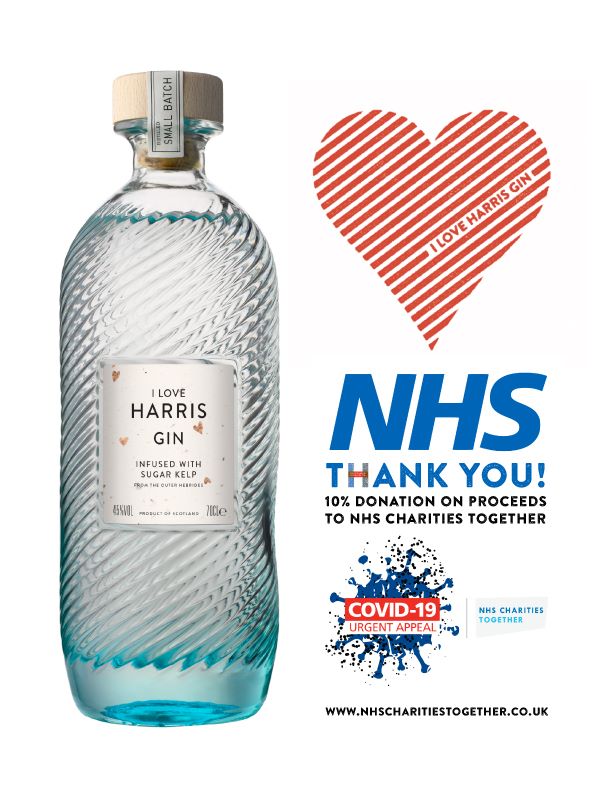 NHS charity bottling of Isle of Harris Gin.