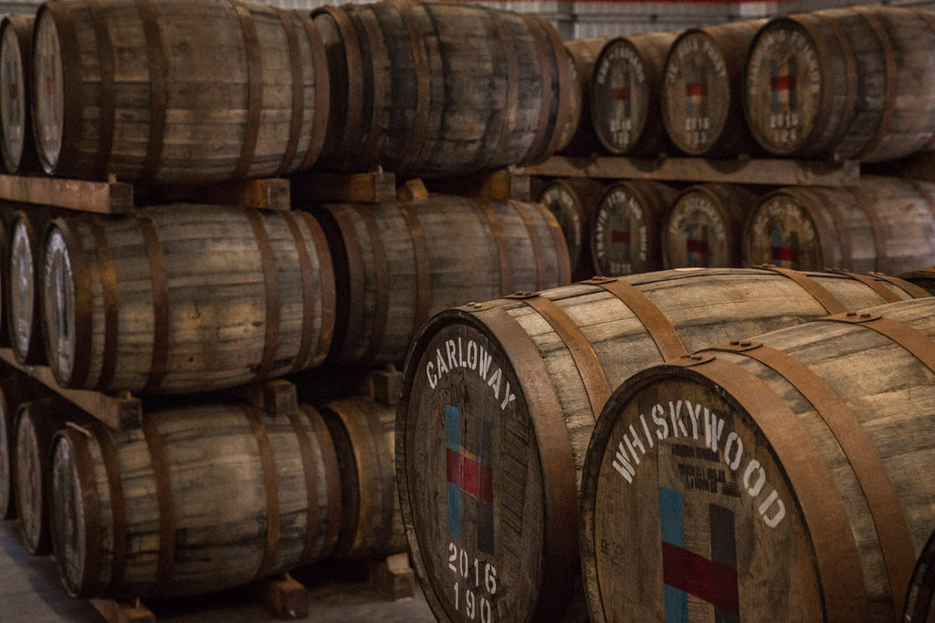 Some of the private casks in our on-site warehouse.
