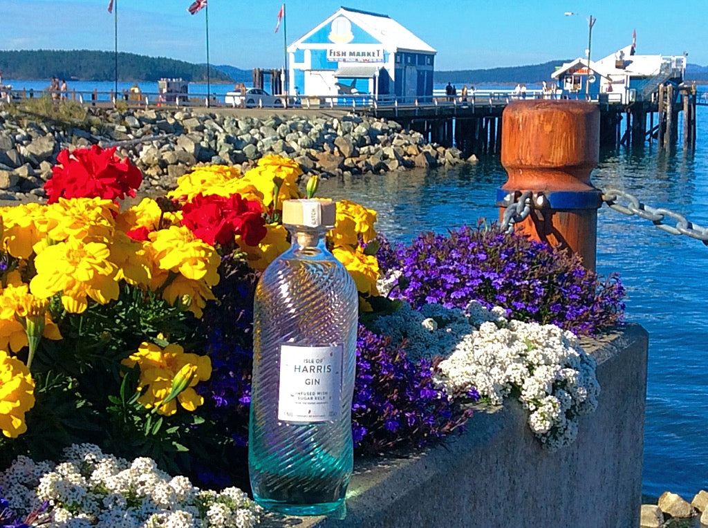 Maggie Mackay shares her Isle of Harris Gin by the shores of Sydney in Vancouver Island, BC.