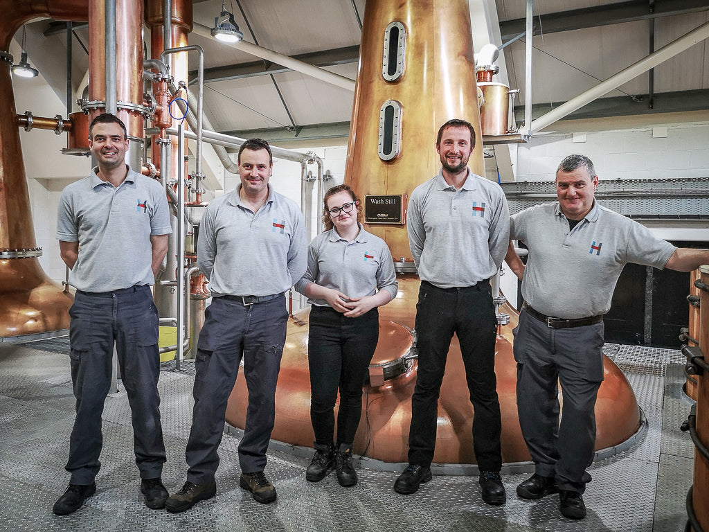 Some of our 7-strong distilling team including Phil and apprentice Rebekha.