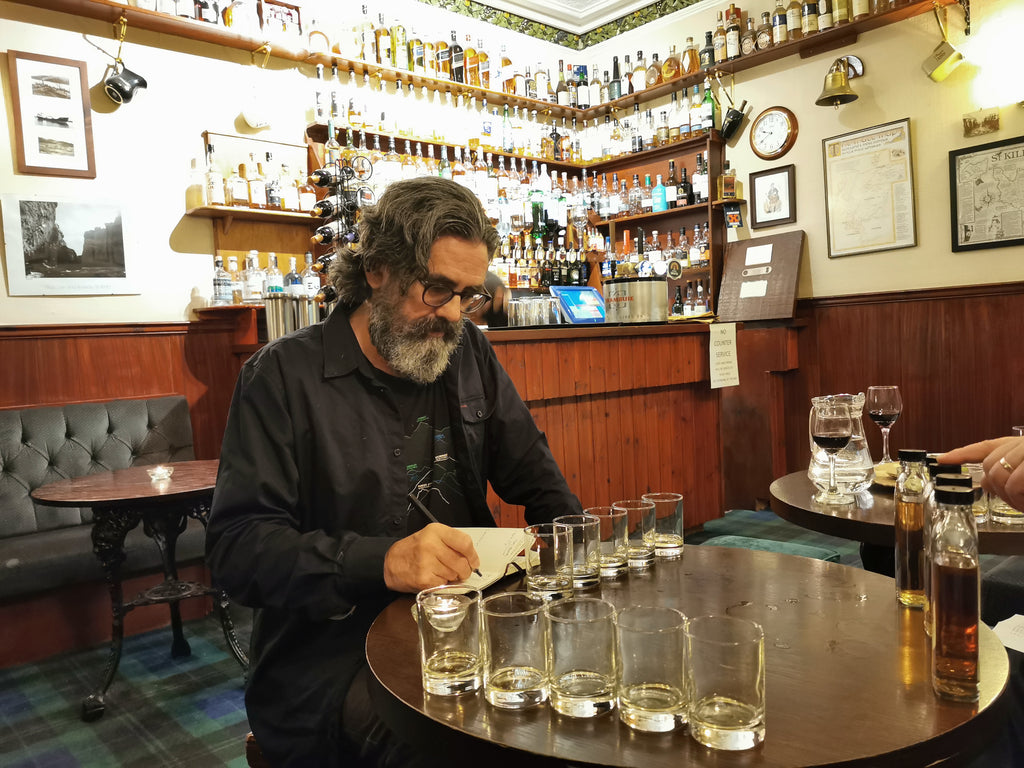 A wee island spirit sampling session at the Harris Hotel.