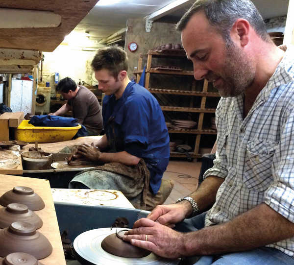 Ceramicist Rupert Blamire at the (potter's) wheel.