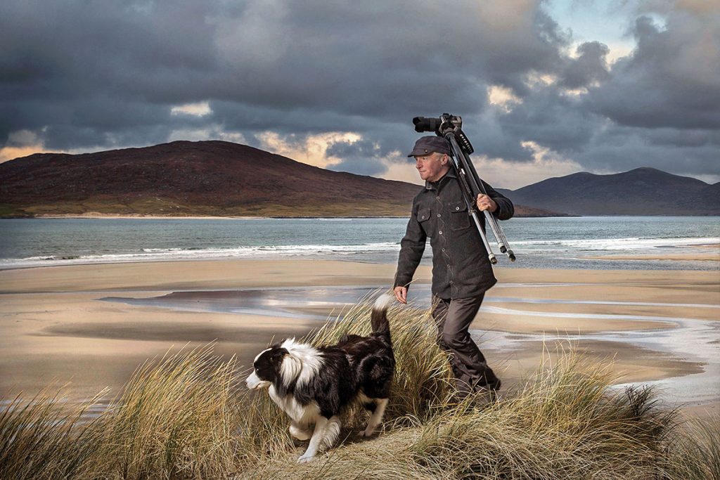 Ian Lawson and a faithful friend enjoying the freedom of Harris. Image ©️ John Maher