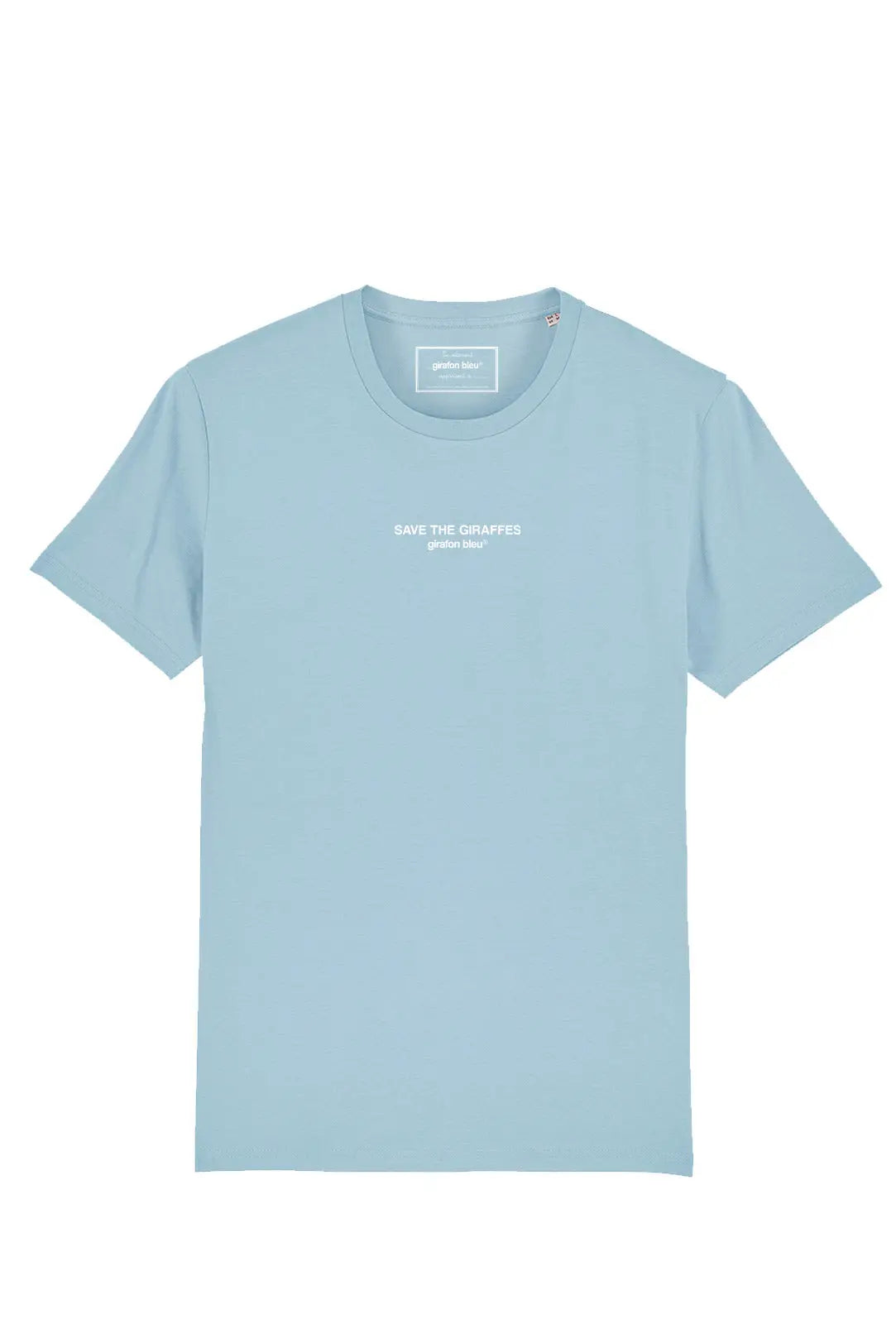 Organic cotton "Save the giraffes" t-shirt - sky blue