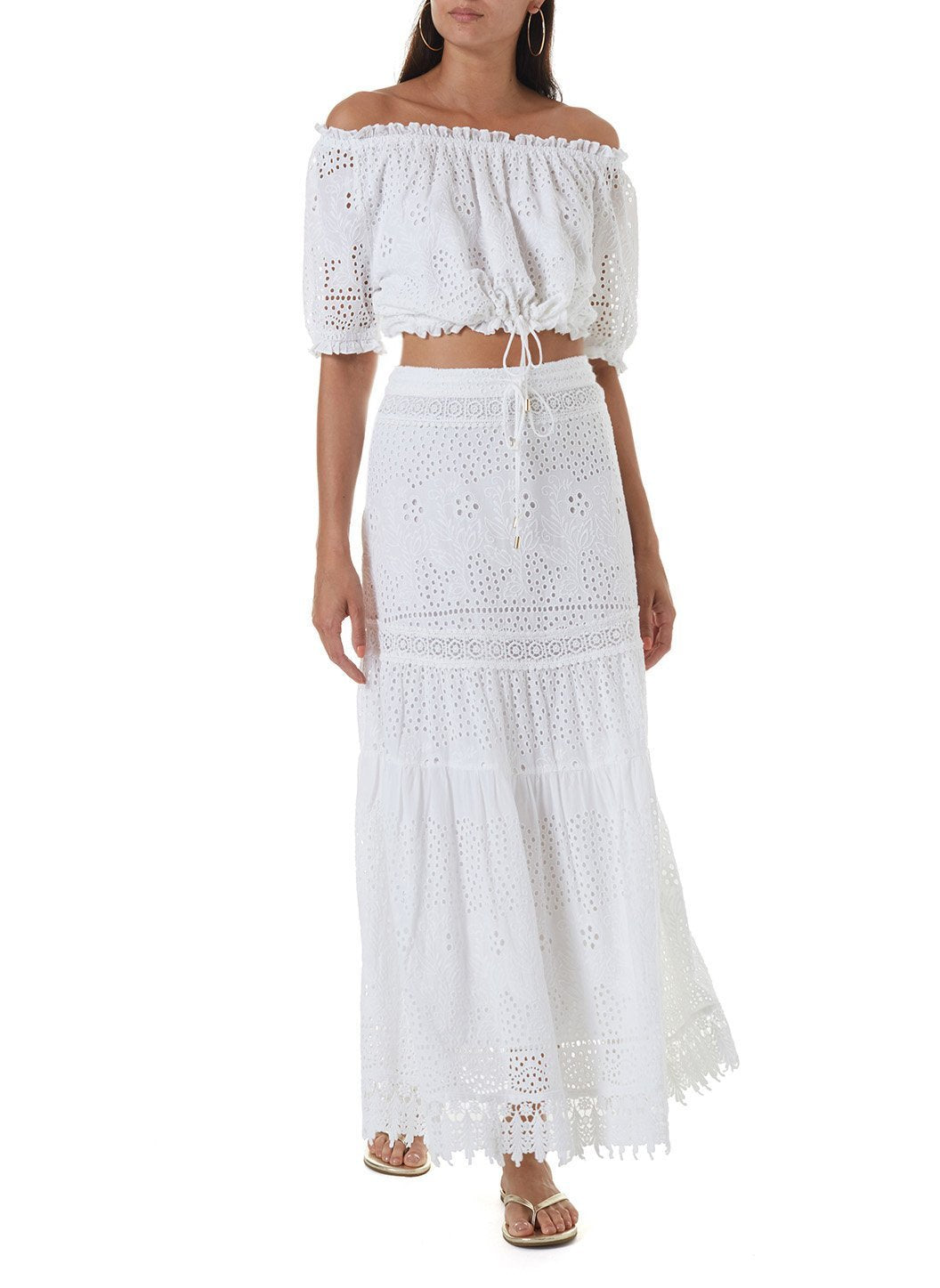 white maxi skirt