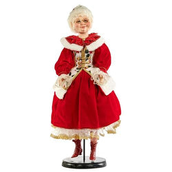 30“圣诞老人夫人用冬青娃娃站着