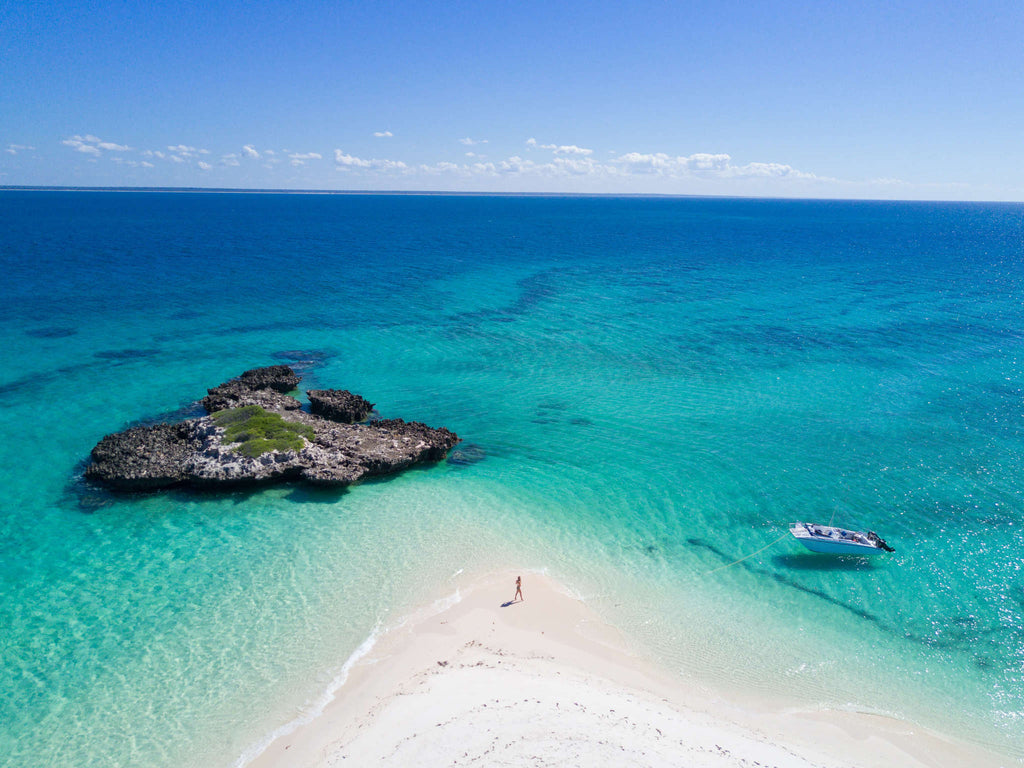 Bazaruto Archipelago - Mozambique - Birds Eye View of Ocean and White Sand Beach