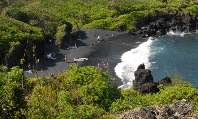 Honokolani Beach, Hawaii - Black Sand Beach - Maui