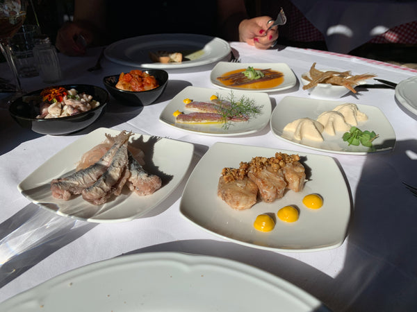 Mixed seafood small plates at Batelina in Pula, Croatia