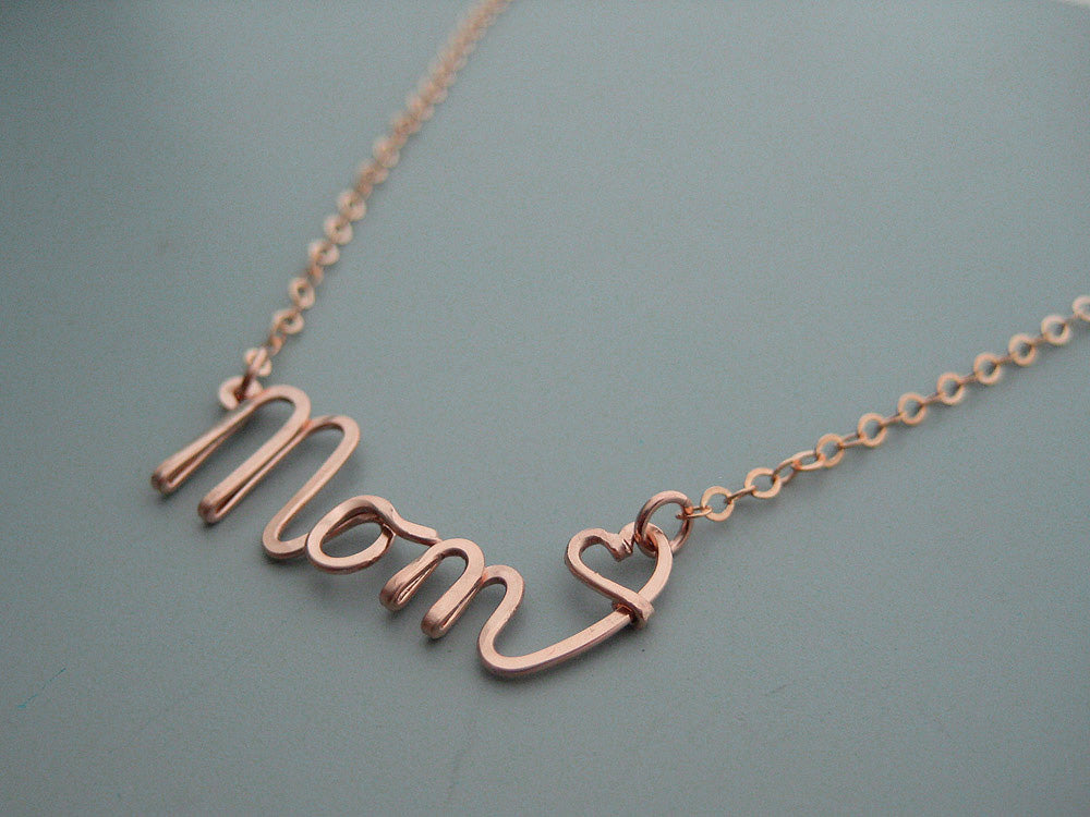 mom word necklace