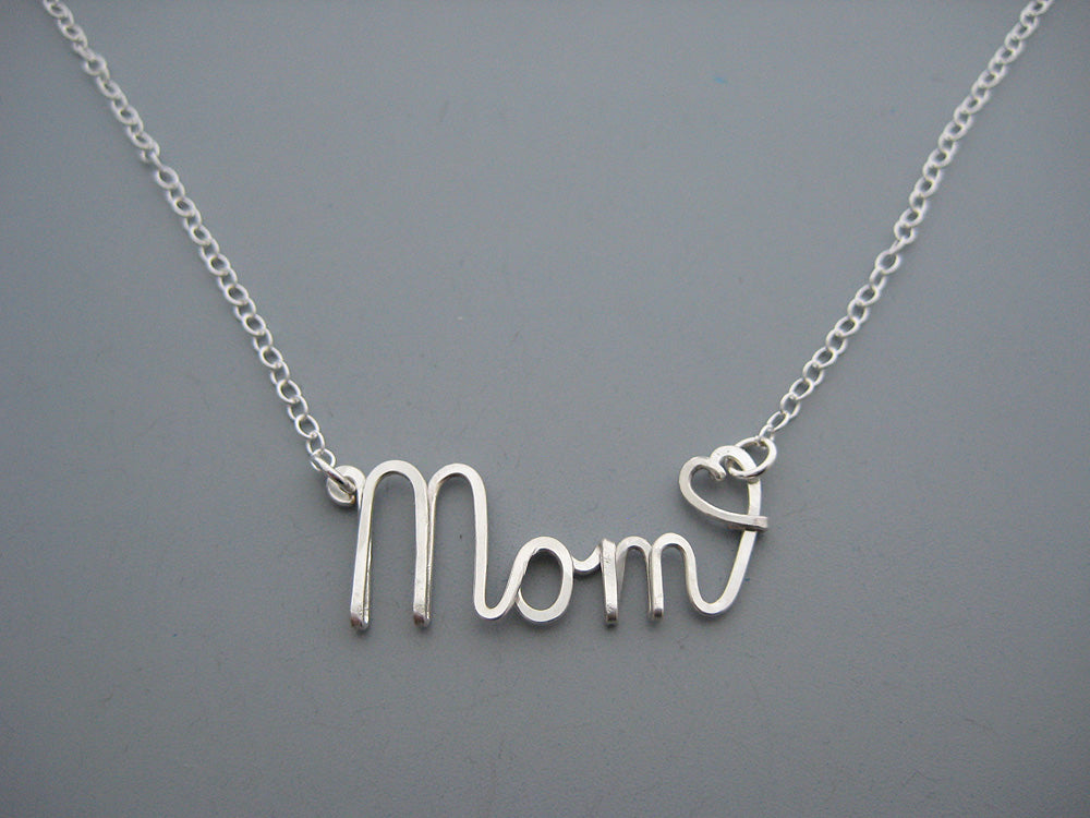 mom word necklace