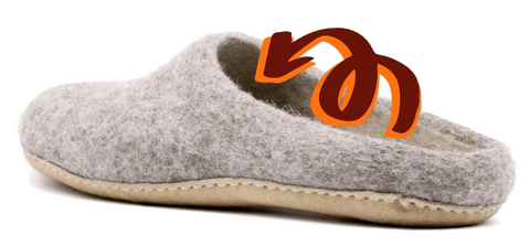 Nootkas wool slippers retain heat and insulate naturally. 