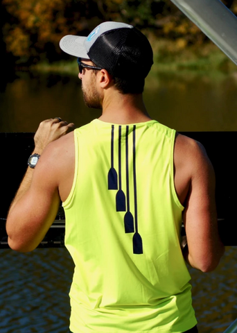 USRowing Hi-Viz JL Racing Rowing Tank Top Row Performance Apparel Mens