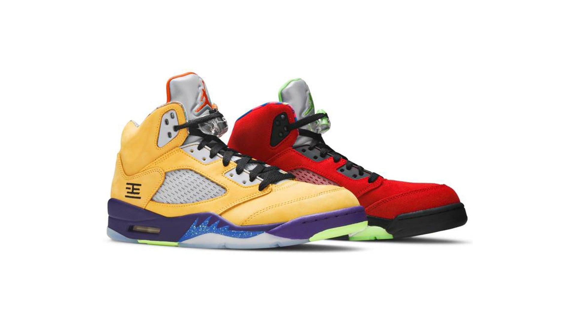 yellow and red jordans