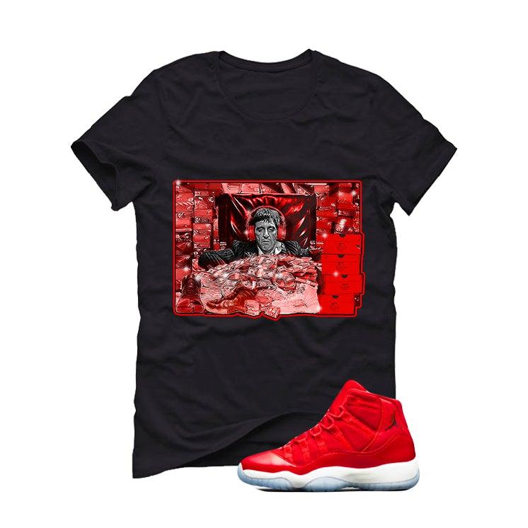 black and red jordan 11 shirt