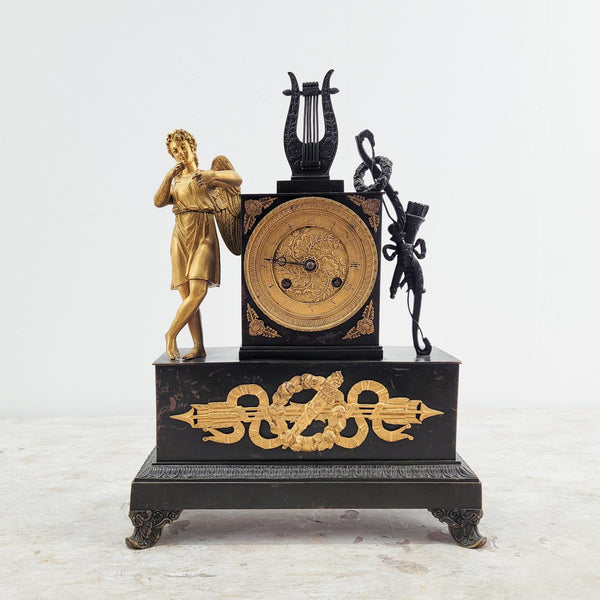 Circa 1820 French Empire Bronze and Ormolu Clock
