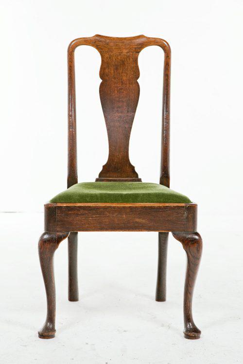 18th Century Queen Anne Oak Chairs - A Pair