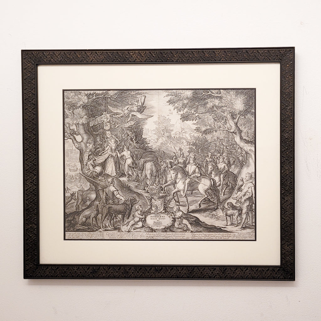 Original Engraving by Jan Saenredam, Allegory of the Triumph of the Netherlands over Spain, Printed 1600
