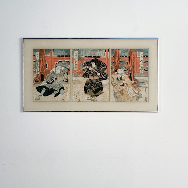 Genji Story Triptych, Attributed to Gotosei Enjaku, circa 1850
