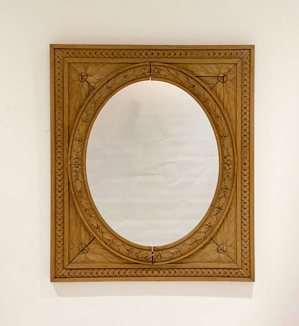 English Neoclassical Oval / Square Mirror Circa 1780
