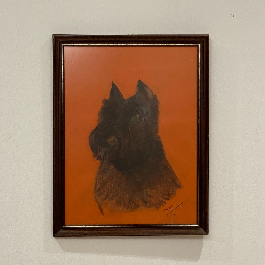 Charcoal Sketch of a Schnauzer, Circa Early 20th Century