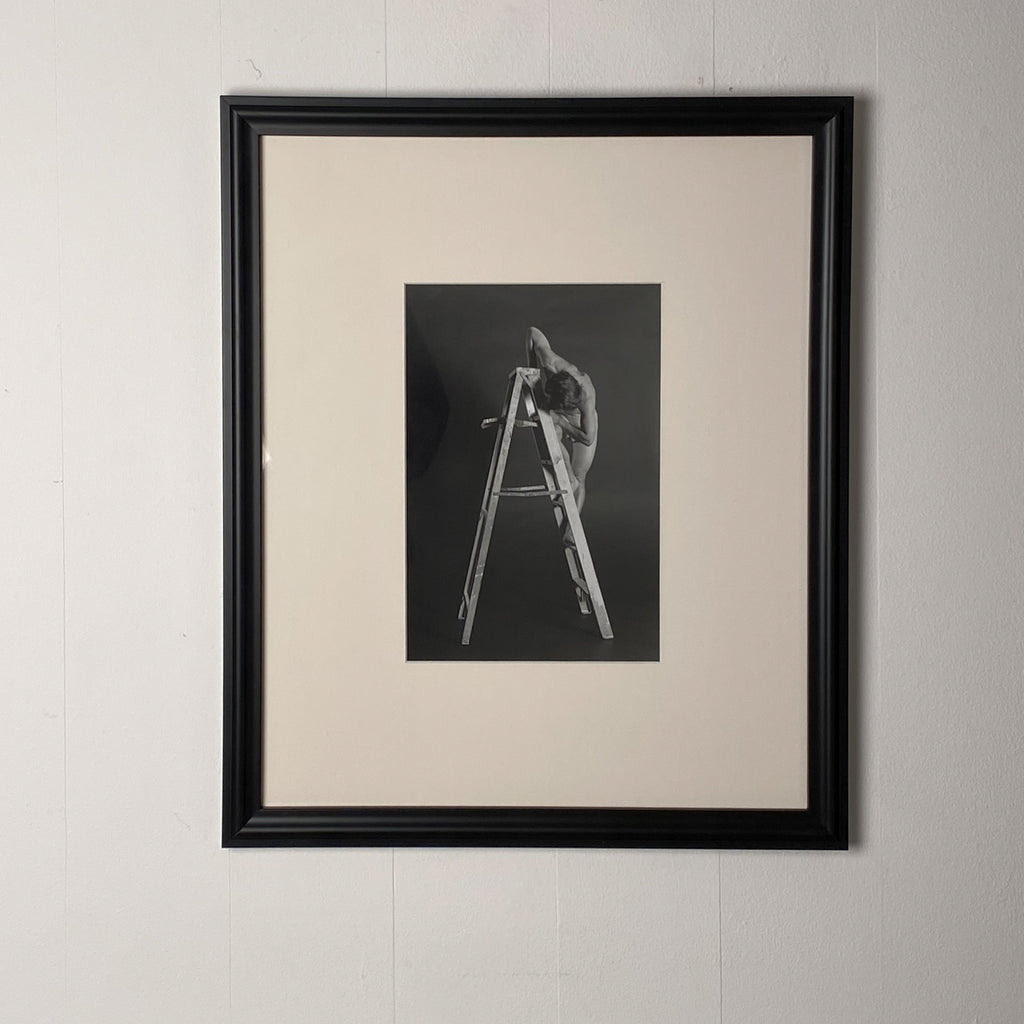 Vintage Art Photograph of a Man on a Ladder