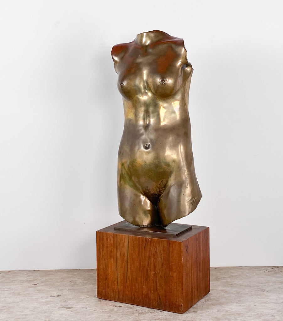 Near Life-Size Bronze Sculpture of a Woman's Torso, Signed Al Weiss '83 1/25