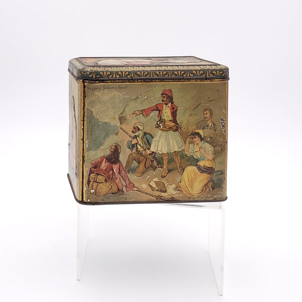 Well Decorated Biscuit Tin in Orientalist Themes, England circa 1900