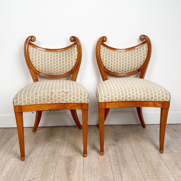Pair of Austrian Cherry and Gilt Biedermeier Chairs, circa 1820