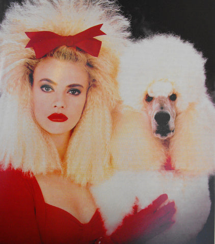 blonde with poodle