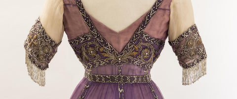 Queen Alexandra‘s mauve silk chiffon embroidered dress