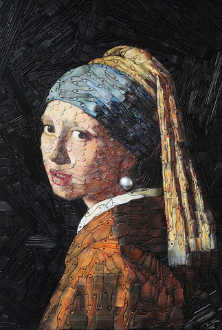 Finn Stone - Girl with a Peal Earring - Oil + Cut Paintbrushes