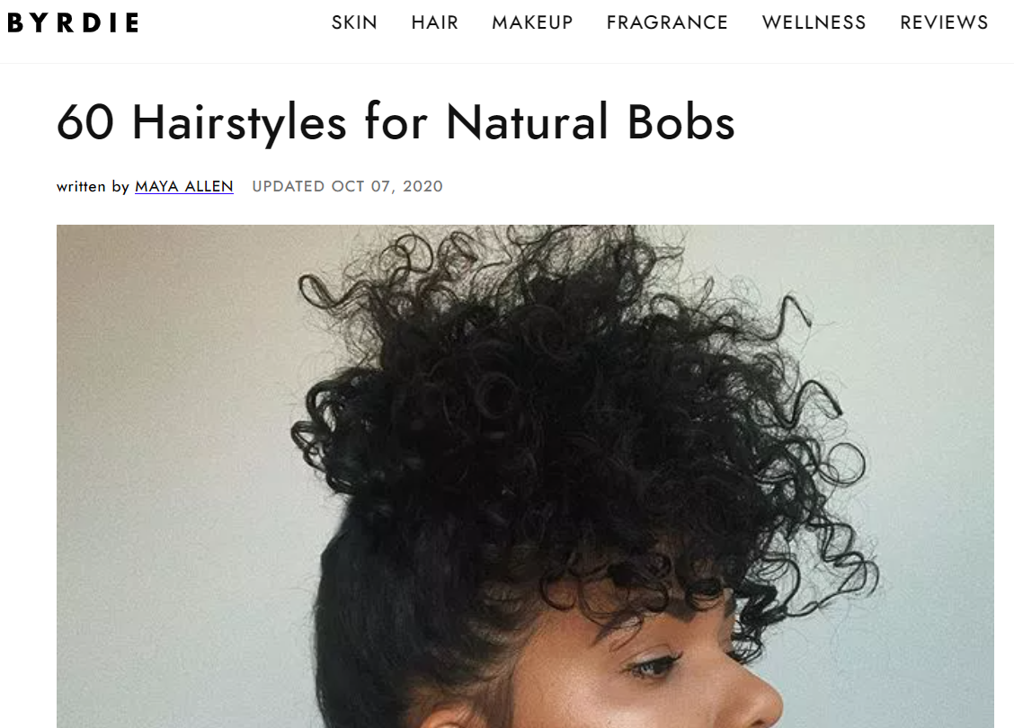 60 Hairstyles for Natural Bobs – FROMM