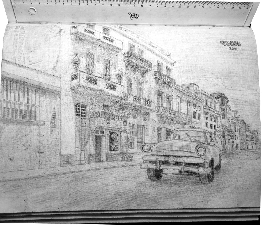 Kuba: Auto Straße Palmen Gebäude