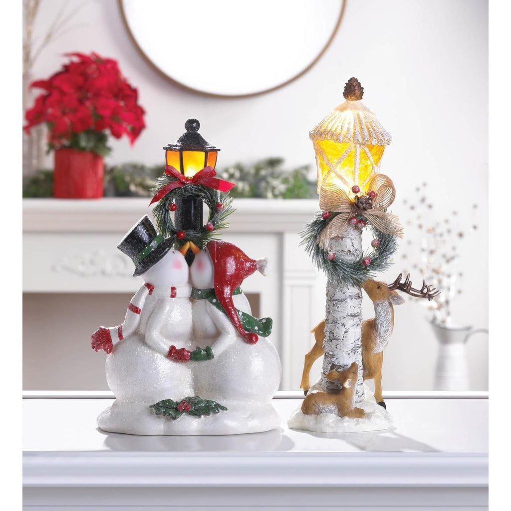 Light Post Snowman Figurine