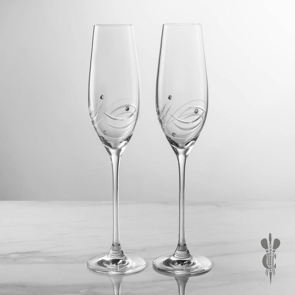 engraved champagne flutes services