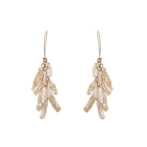 Pearl and gold chandelier earrings by Gabriella Luchini jewellery