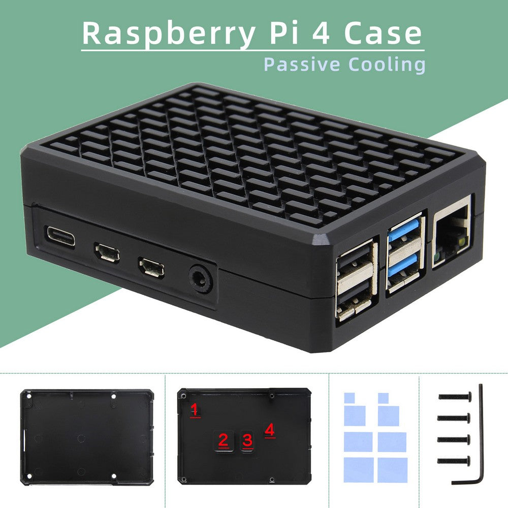 Geekworm Raspberry Pi 4 Aluminum Alloy Passive Cooling Heatsink Case (