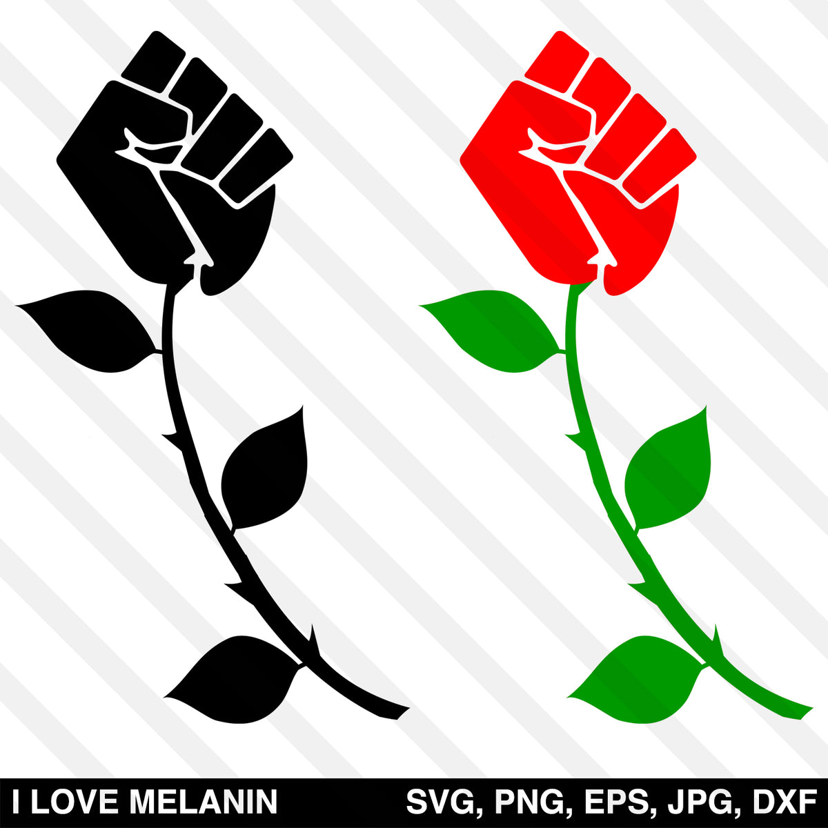 Black Power Fist Rose Svg I Love Melanin