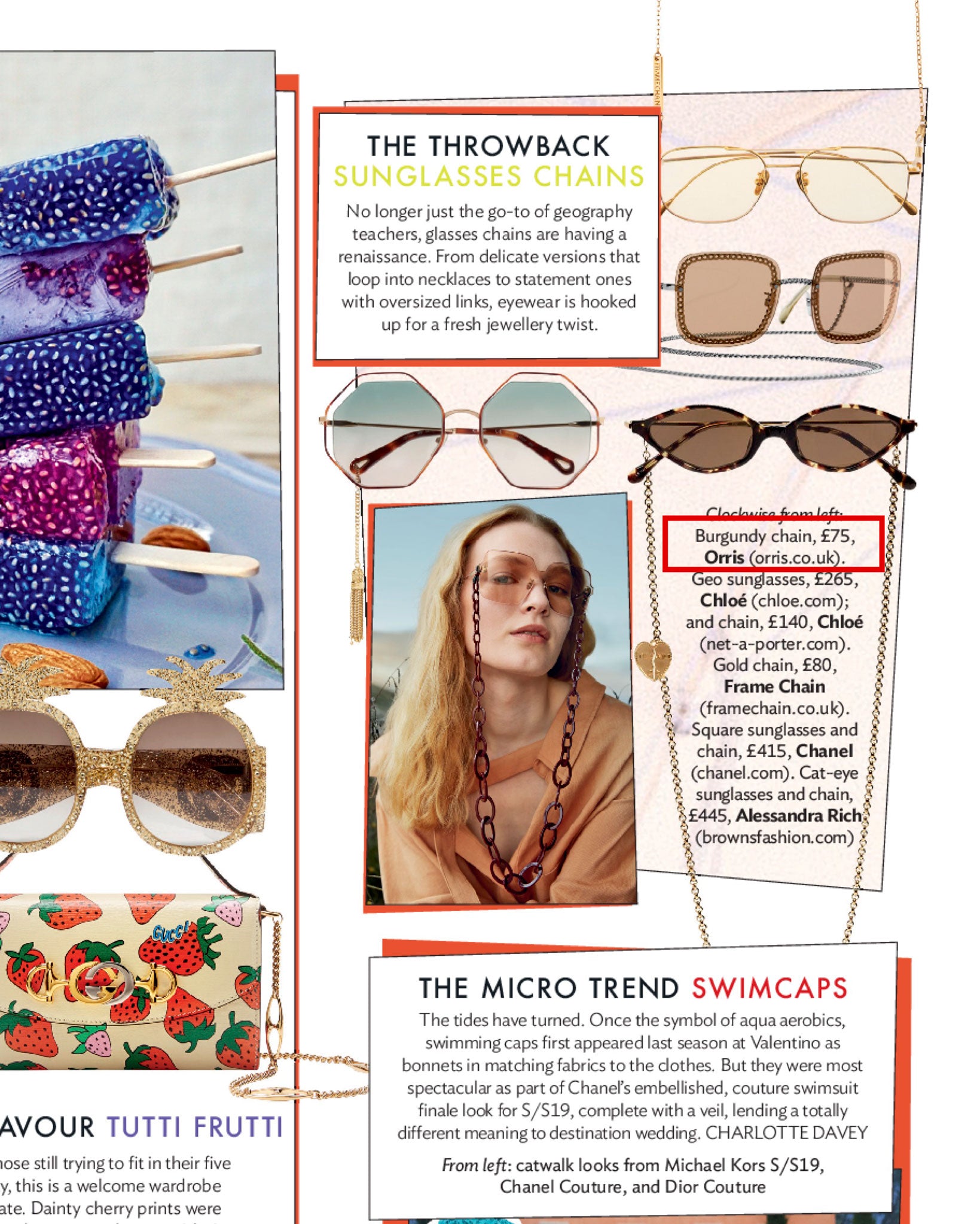"Glasses chains are having a renaissance "Glad to see ORRIS glasses chain is featured in Condé Nast Traveller UK 