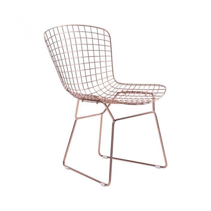 rose gold wire chair