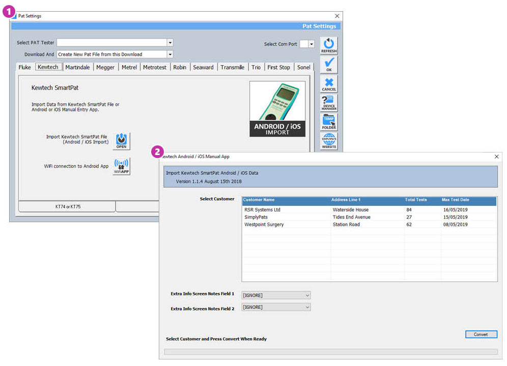 Import your KEWPAT PAT Testing Data into SimplyPats