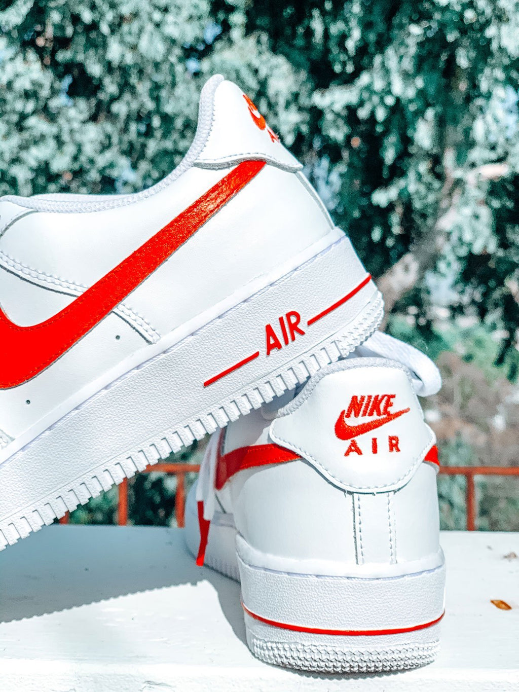 all red custom air force ones