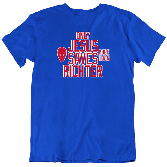Mike Richter Only Jesus Saves More New York Hockey Fan T Shirt