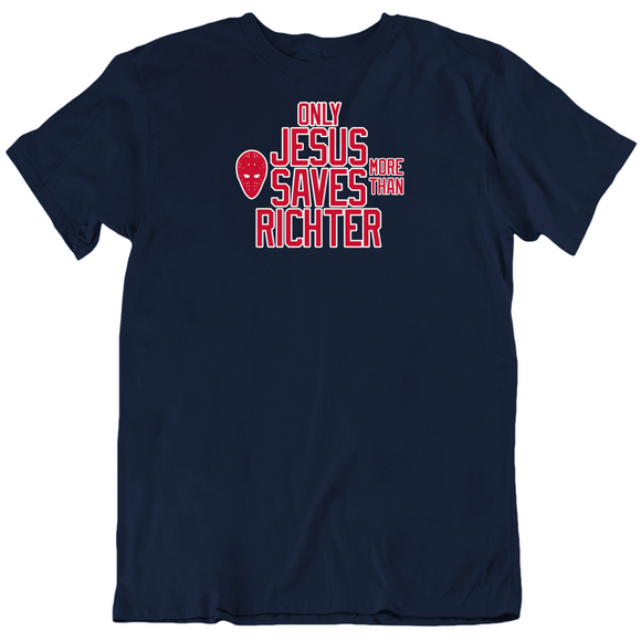 Mike Richter Only Jesus Saves More New York Hockey Fan V2 T Shirt