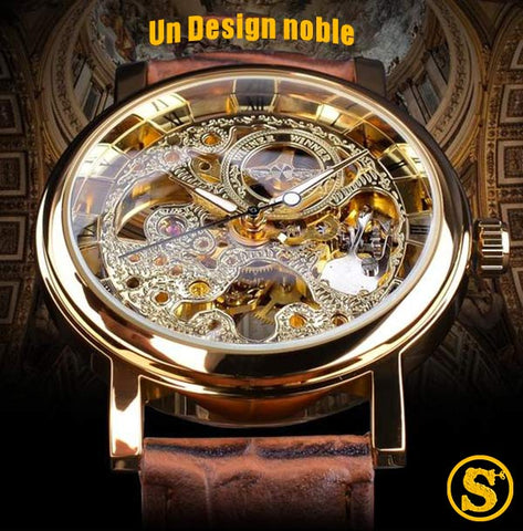 montre automatique squelette de face